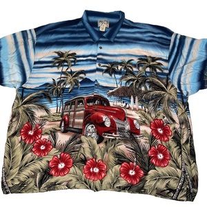 Big Dog Men’s Hawaiian Short Sleeve Shirt Button Down Men’s Size 4X Beach